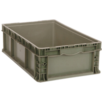 Stacking Container, 15" W x 15" D x 9.5" H, Grey Brunswick Fyr & Safety