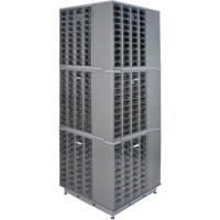 Armoire industrielle robuste avec carrousel &agrave; tiroirs, Acier, 480 tiroirs, 27" la x 27" p x 80" h, Gris Brunswick Fyr & Safety