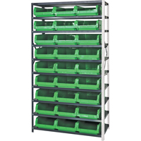 Shelving Unit with Stacking Bins, Steel, Magnum Bin, 650 lbs. Capacity, 42" W x 76" H Brunswick Fyr & Safety