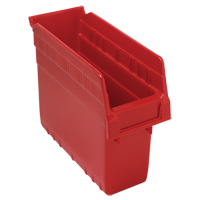 Store-Max Shelf Bins, 4-3/8" W x 8" H x 11-5/8" D, Red, 44 lbs. Capacity Brunswick Fyr & Safety