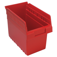 Store-Max Shelf Bins, 6-5/8" W x 8" H x 11-5/8" D, Red, 44 lbs. Capacity Brunswick Fyr & Safety