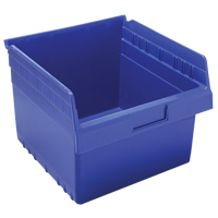 Store-Max Shelf Bins, 11-1/8" W x 8" H x 11-5/8" D, Blue, 44 lbs. Capacity Brunswick Fyr & Safety