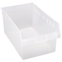 Store-Max Shelf Bins, 11-1/8" W x 8" H x 17-7/8" D, Clear, 56 lbs. Capacity Brunswick Fyr & Safety
