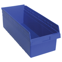 Store-Max Shelf Bins, 11-1/8" W x 8" H x 23-5/8" D, Blue, 68 lbs. Capacity Brunswick Fyr & Safety