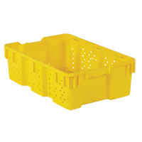 Contenant en plastique empilable Stack-N-Nest pour l'agriculture, 16" x 23,9" x 7,3", Jaune Brunswick Fyr & Safety