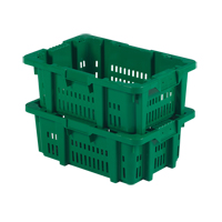 Contenant en plastique Stack-N-Nest pour la manutention des aliments, 16" x 23,9" x 8,8", Vert Brunswick Fyr & Safety