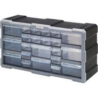 Drawer Cabinet, Plastic, 22 Drawers, 19-1/2" x 6-1/4" x 10", Black Brunswick Fyr & Safety