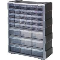 Drawer Cabinet, Plastic, 39 Drawers, 15" x 6-1/4" x 18-3/4", Black Brunswick Fyr & Safety