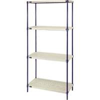 Wire Shelving Unit with Plastic Shelves, Wire Frame with Plastic Shelves, Boltless, 600 lbs. Capacity, 30" W x 72" H x 18" D Brunswick Fyr & Safety