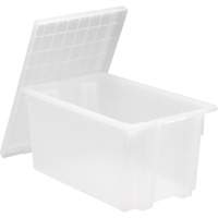 Heavy-Duty Stack & Nest Tote, 15" x 19.5" x 29.5", Clear Brunswick Fyr & Safety
