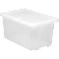 Heavy-Duty Stack & Nest Tote, 15" x 19.5" x 29.5", Clear Brunswick Fyr & Safety