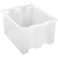 Heavy-Duty Stack & Nest Tote, 10" x 15.5" x 19.5", Clear Brunswick Fyr & Safety