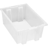 Heavy-Duty Stack & Nest Tote, 8" x 13.5" x 19.5", Clear Brunswick Fyr & Safety