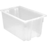 Heavy-Duty Stack & Nest Tote, 12" x 19.5" x 23.5", Clear Brunswick Fyr & Safety