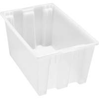 Heavy-Duty Stack & Nest Tote, 15" x 19.5" x 29.5", Clear Brunswick Fyr & Safety