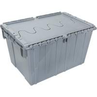 Contenant de distribution en plastique avec dessus basculant, 21,65" x 15,5" x 12,5", Gris Brunswick Fyr & Safety