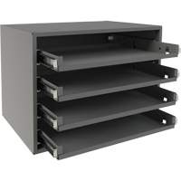 Small Bearing Rack, Steel, 4 Slots, 15-9/16" W x 11-7/8" D x 11-5/16" H, Grey Brunswick Fyr & Safety