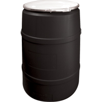 Polyethylene Drums, 55 US gal (45 imp. gal.), Open Top, Black Brunswick Fyr & Safety