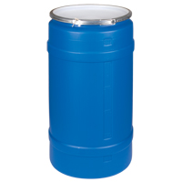 Polyethylene Drums, 30 US gal. (25 imp. Gal.), Open Top, Blue Brunswick Fyr & Safety
