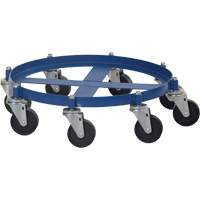 Octagon Drum Dolly, Steel, 2000 lbs. Capacity, 27-1/16" Diameter, Cast Iron Casters DC782 | Brunswick Fyr & Safety
