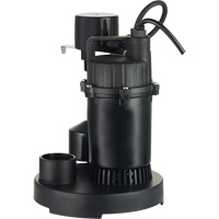 Thermoplastic Submersible Sump Pump, 2560 GPH, 115 V, 4.6 A, 1/3 HP Brunswick Fyr & Safety