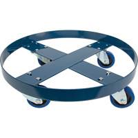 Drum Dolly, Steel, 1400 lbs. Capacity, 24" Diameter, Blue Elastic Casters Brunswick Fyr & Safety