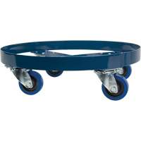 Drum Dolly, Steel, 1400 lbs. Capacity, 24" Diameter, Blue Elastic Casters Brunswick Fyr & Safety