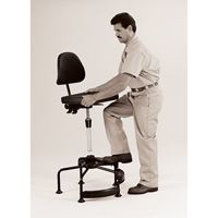 Industrial Stool, Stationary, Adjustable, 38" - 45", Polyurethane Seat, Black Brunswick Fyr & Safety