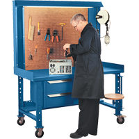 Maxi-Bench Workstation, Steel/Wood Surface, 60" W x 30" D x 76" H FF068 | Brunswick Fyr & Safety
