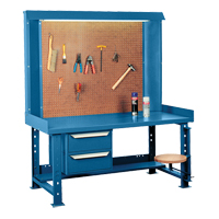 Maxi-Bench Workstation, Steel/Wood Surface, 60" W x 30" D x 70" H FF072 | Brunswick Fyr & Safety