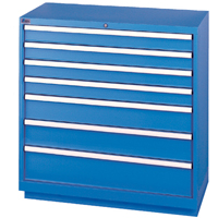 Armoires de rangement avec tiroirs, 7 tiroirs, 40-1/4" la x 22-1/2" p x 41-3/4" h, Bleu brillant Brunswick Fyr & Safety