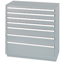 Armoires de rangement avec tiroirs, 7 tiroirs, 40-1/4" la x 22-1/2" p x 41-3/4" h, Gris Brunswick Fyr & Safety
