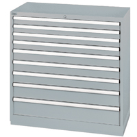 Armoires de rangement avec tiroirs, 9 tiroirs, 40-1/4" la x 22-1/2" p x 41-3/4" h, Gris Brunswick Fyr & Safety