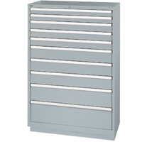 Drawer Cabinets, 10 Drawers, 40-1/4" W x 22-1/2" D x 59-1/2" H, Grey Brunswick Fyr & Safety