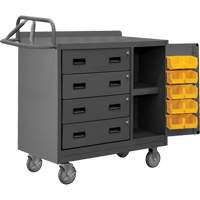 Mobile Workbench Cabinet with Bins, Steel Surface Brunswick Fyr & Safety