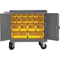 Mobile Workbench Cabinet with Bins, Steel Surface Brunswick Fyr & Safety