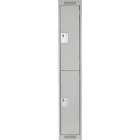 Casiers Clean Line, 2 niveaux, 12" x 18" x 72", Acier, Gris, Rivet (assembl&eacute;) Brunswick Fyr & Safety