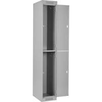 Clean Line Lockers, 2 -tier, Bank of 4, 48" x 18" x 72", Steel, Grey, Rivet (Assembled) Brunswick Fyr & Safety