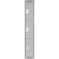 Casiers Clean Line, 3 niveaux, 12" x 18" x 72", Acier, Gris, Rivet (assembl&eacute;) Brunswick Fyr & Safety