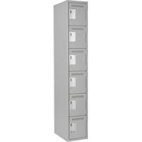 Clean Line Lockerettes, 6 -tier, 12" x 18" x 72", Steel, Grey, Rivet (Assembled) Brunswick Fyr & Safety