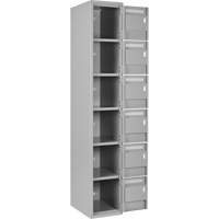 Clean Line Lockerettes, 6 -tier, Bank of 4, 48" x 18" x 72", Steel, Grey, Rivet (Assembled) Brunswick Fyr & Safety