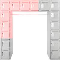 Assembled Archettes Clean Line Economy Lockers, 16 -tier, Bank of 3, 18" x 72" x 12", Steel Brunswick Fyr & Safety