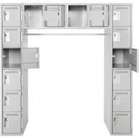 Assembled Archettes Clean Line Economy Lockers, 16 -tier, Bank of 3, 18" x 72" x 12", Steel Brunswick Fyr & Safety