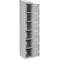 Clean Line Lockerette , 6 -tier, Bank of 4, 48" x 18" x 78", Steel, Grey, Rivet (Assembled) Brunswick Fyr & Safety