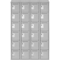 Clean Line Lockerette , 6 -tier, Bank of 4, 48" x 18" x 78", Steel, Grey, Rivet (Assembled) Brunswick Fyr & Safety