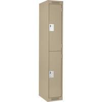 Casiers Clean Line, 2 niveaux, 12" x 18" x 72", Acier, Beige, Rivet (assembl&eacute;) Brunswick Fyr & Safety