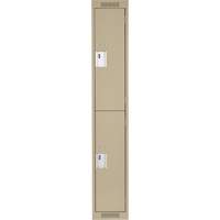 Casiers Clean Line, 2 niveaux, 12" x 18" x 72", Acier, Beige, Rivet (assembl&eacute;) Brunswick Fyr & Safety