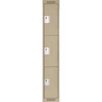 Casiers Clean Line, 3 niveaux, 12" x 18" x 72", Acier, Beige, Rivet (assembl&eacute;) Brunswick Fyr & Safety