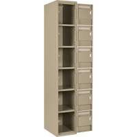 Clean Line Lockerette, 6 -tier, Bank of 4, 48" x 18" x 72", Steel, Beige, Rivet (Assembled) Brunswick Fyr & Safety