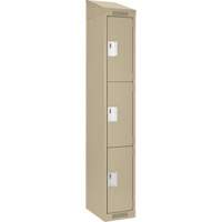 Casiers Clean Line, 3 niveaux, 12" x 18" x 78", Acier, Beige, Rivet (assembl&eacute;) Brunswick Fyr & Safety